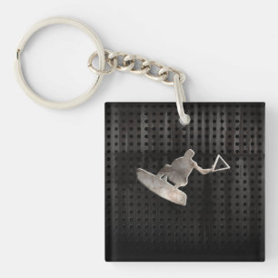 Porte-clefs Wakeboarder ; Noir frais