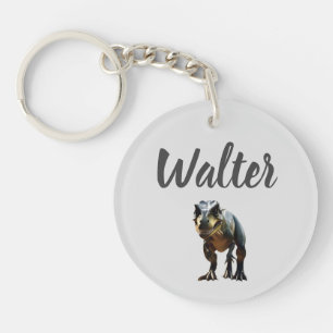 Porte-clefs Walter Nom Avec T Rex Dinosaur,