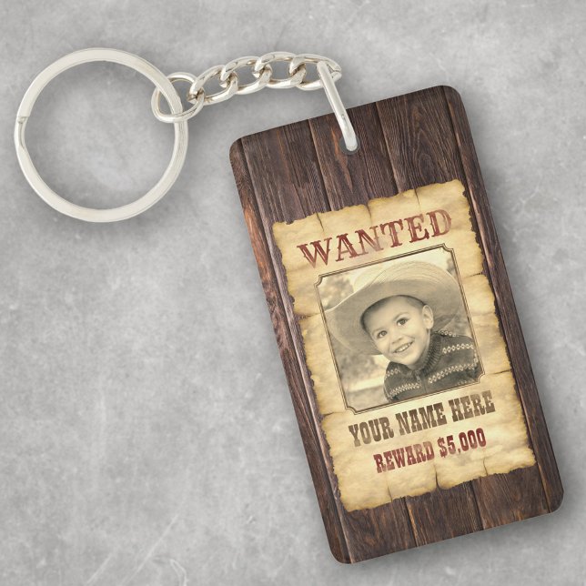 Porte-clefs Wanted Poster | Vintage Wild West Photo Template K (Créateur téléchargé)