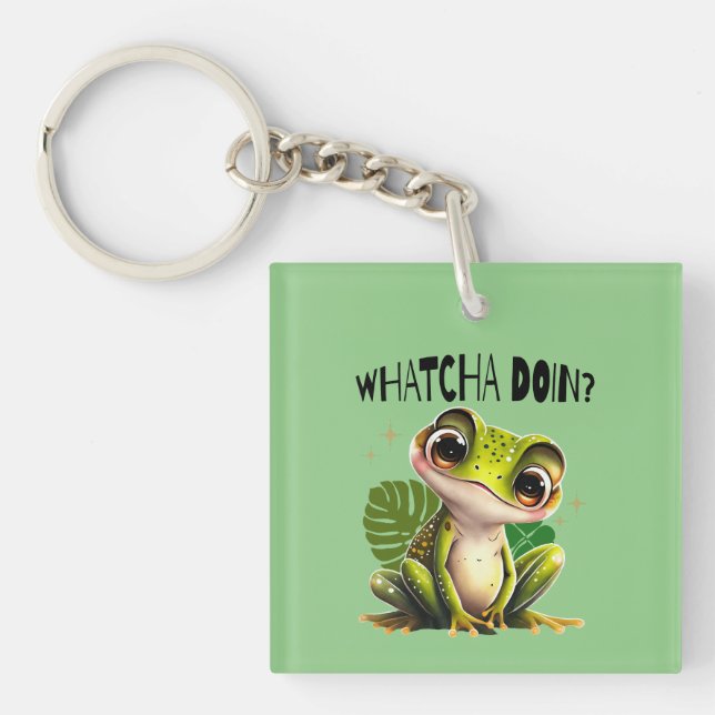 Porte-clefs Watcha Do ? Funny Curious Frog (Devant)