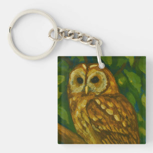 Porte-clefs Watcher Woodland - Art Réaliste de Chouette
