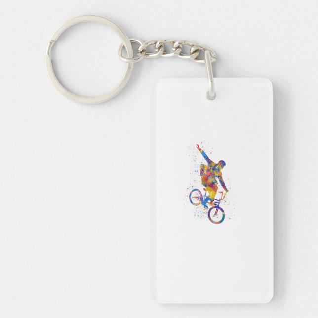 Porte-clefs Watercolor bmx rider (Devant)