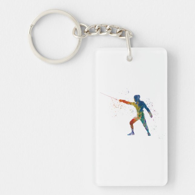 Porte-clefs watercolor fencing (Devant)