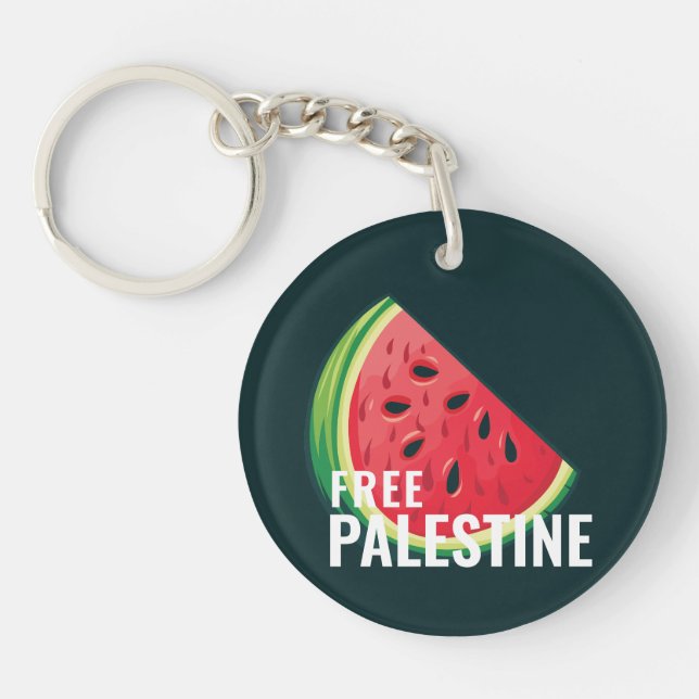 Porte-clefs Watermelon Palestine Free (Devant)