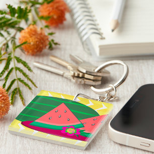 Porte-clefs Watermelon Sur Un Porte - clé En Plaque