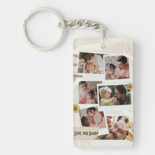Porte-clefs We Love You Papa Photo Collage