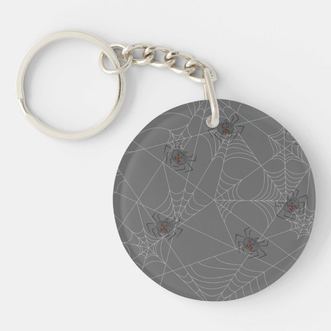 Porte-clefs Web et citrouilles d'araignées d'Halloween (Devant)