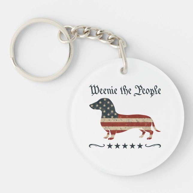 Porte-clefs Weenie Le Peuple Dachshund 4 juillet (Devant)