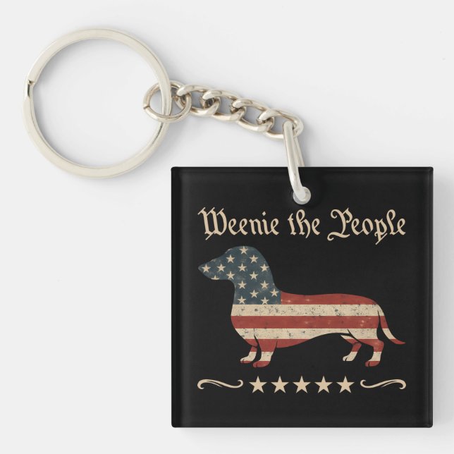 Porte-clefs Weenie Le Peuple Dachshund 4 juillet (Devant)