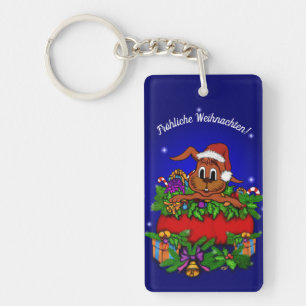 Porte-clefs Weihnachtskaninchen, Fröhliche Weihnachten !