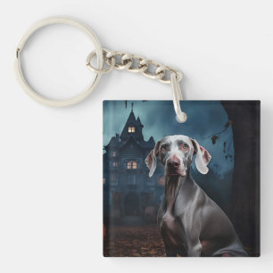Porte-clefs Weimaraner Halloween Épouvantable