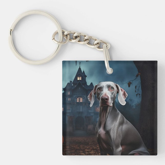 Porte-clefs Weimaraner Halloween Épouvantable (Devant)