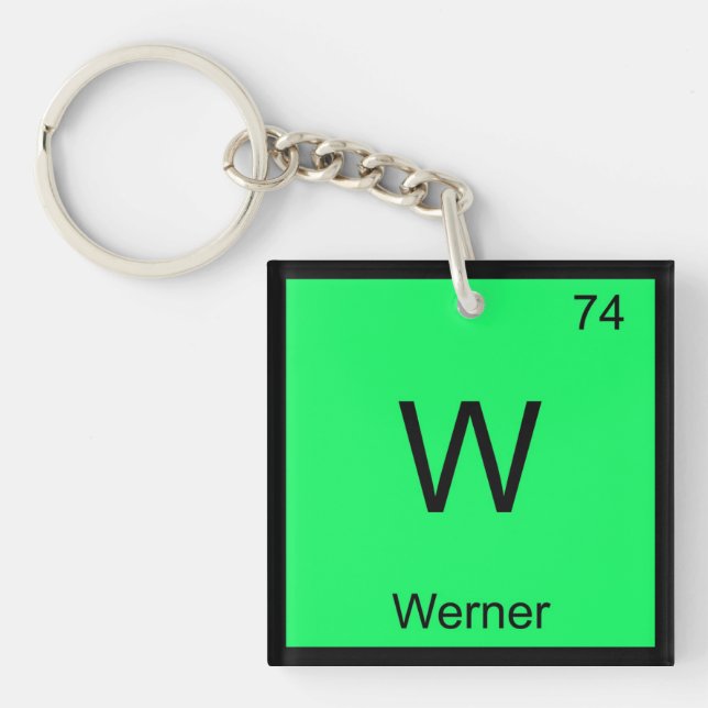 Porte-clefs Werner Nom Chimie Élément Tableau Périodique (Devant)