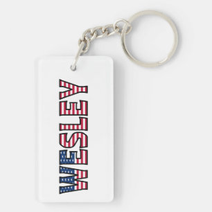 Porte-clefs Wesley Nom Prénom U.S. Drapeau Remorque Clé