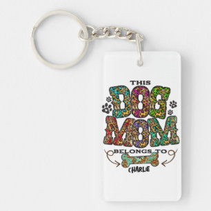 Porte-clefs Western Leopard Patch Motif Chien Maman Animal Ani