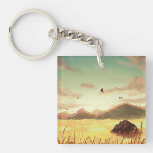 Porte-clefs Wheat fields at sunrise
