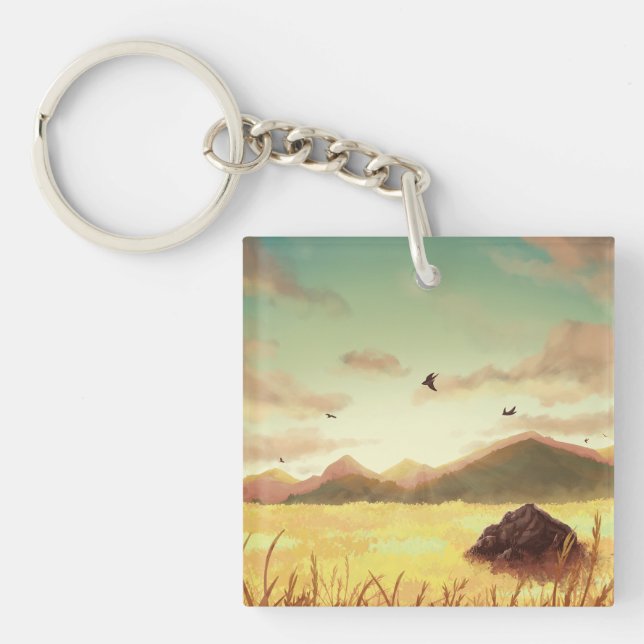 Porte-clefs Wheat fields at sunrise (Devant)