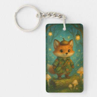 Porte-clefs Whimsical Fox Explorer Art