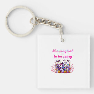 Porte-clefs Whimsical Halloween Ponies Illustration – "Too Mag