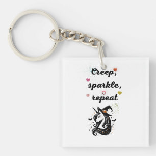 Porte-clefs Whimsical Unicorn Line Art – "Creeper, Sparkle, Re