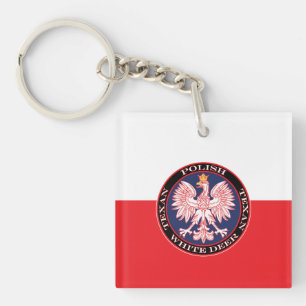 Porte-clefs White Deer Round Texan polonais