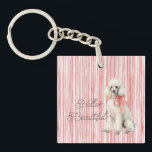 Porte-clefs White Poodle Dog Hello Beautiful<br><div class="desc">White Poodle Dog Hello Beautiful</div>