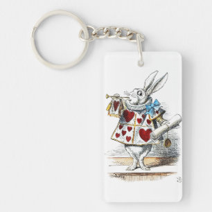 Porte-clefs White Rabbit Alice Wonderland Hearts