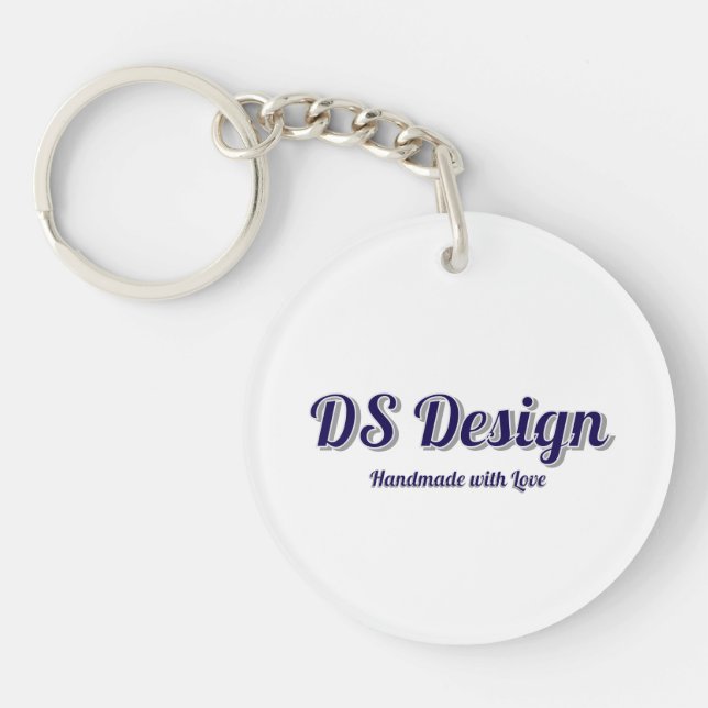 Porte-clefs White Round Keychain (Devant)