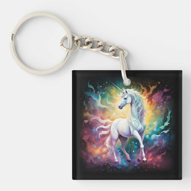 Porte-clefs White Wonder : La licorne blanche spectrale (Devant)