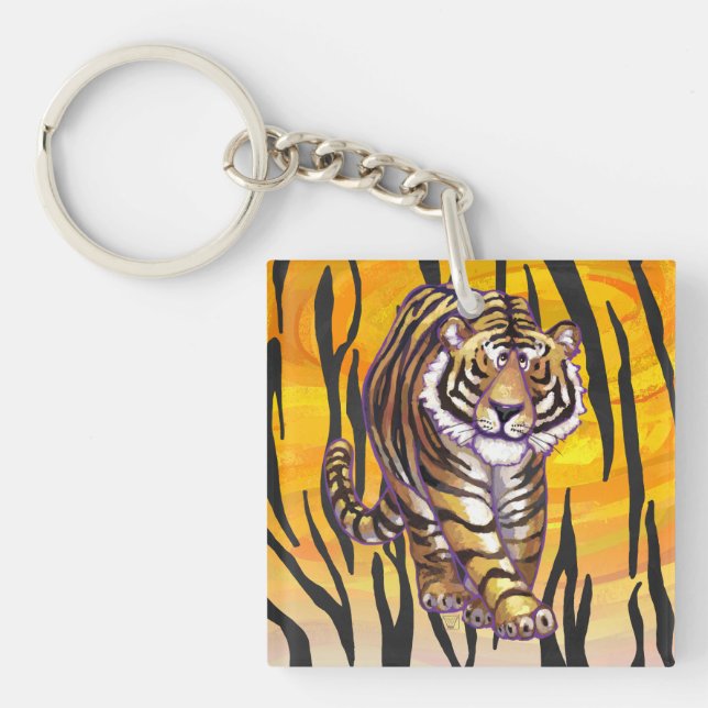 Porte-clefs Wild Me Tiger orange et noir (Devant)