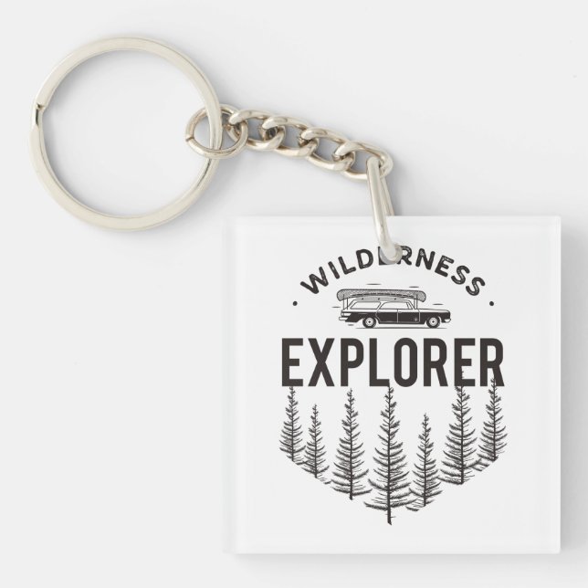 Porte-clefs Wilderness Explorer Break de chasse Canoë Arbres (Devant)
