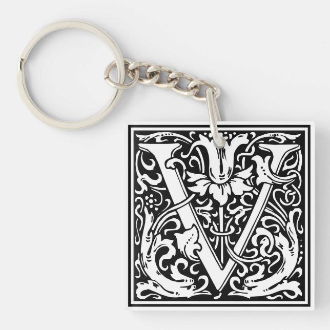 Porte-clefs William Morris Alphabet "V" (Devant)