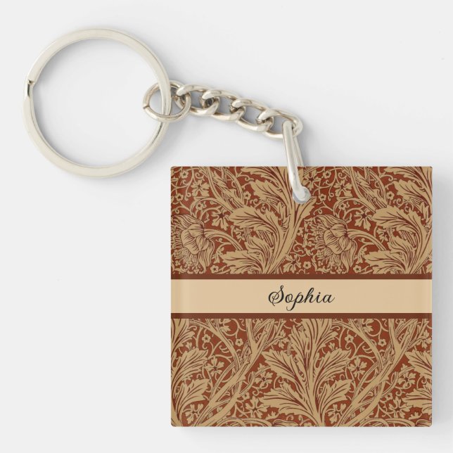Porte-clefs William Morris Arcadia Floral Garden Flower Classi (Devant)