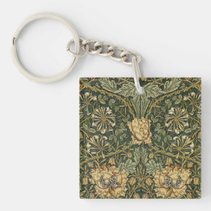 Porte-clefs William Morris Honeysuckle Vert Floral