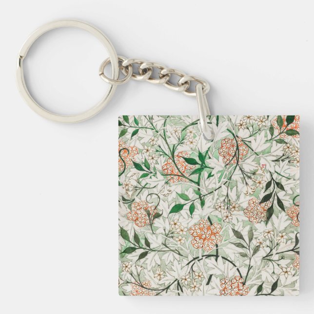 Porte-clefs William Morris Jardin Fleur de Jasmin Classique (Devant)