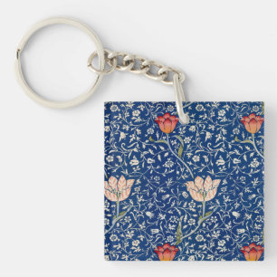 Porte-clefs William Morris Medway Floral bleu