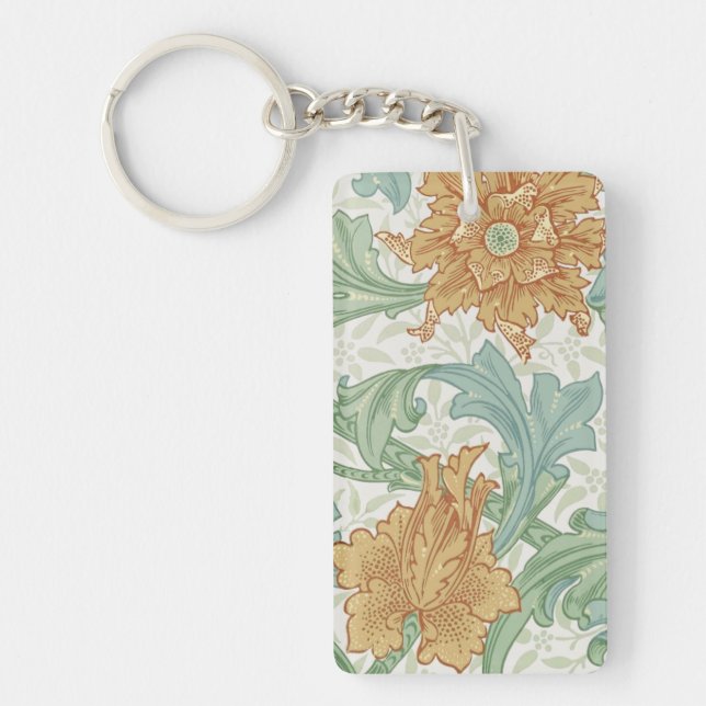 Porte-clefs William Morris modèle floral à tige unique (Devant)