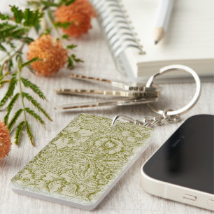Porte-clefs William Morris Poppy Classic Floral Green