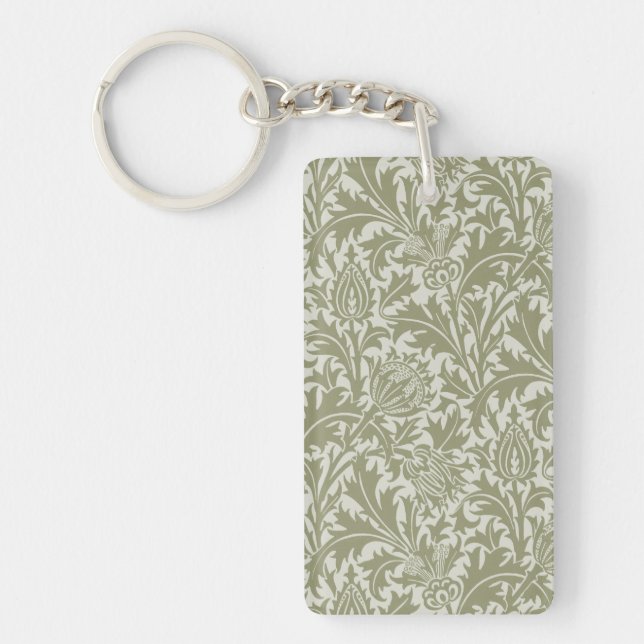Porte-clefs William Morris Thistle Sage Green Motif (Devant)