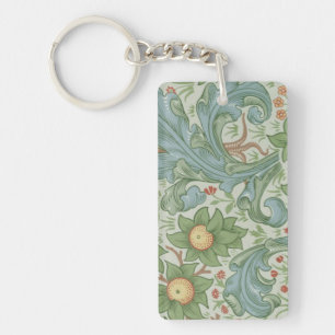 Porte-clefs William Morris Vintage Floral Green Blue Orchard