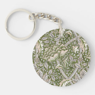Porte-clefs : William Morris Windrush Motif Vert : Vintage