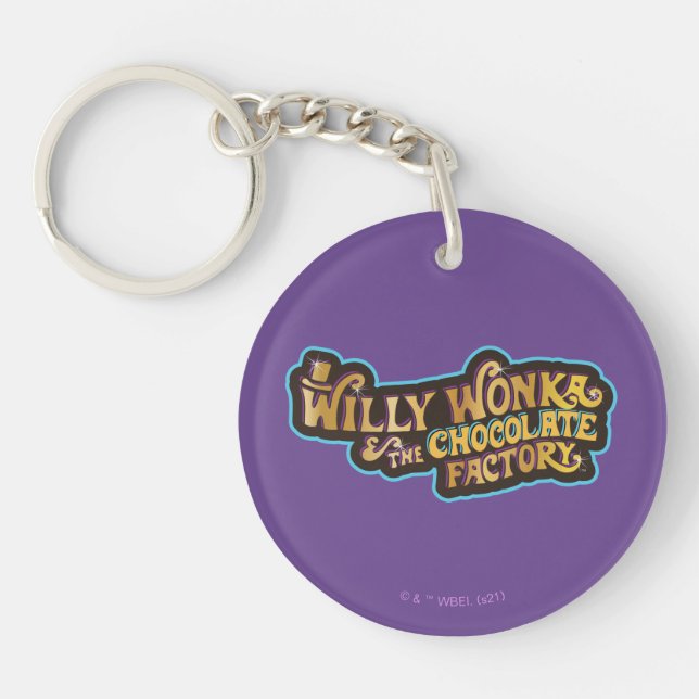 Porte-clefs Willy Wonka et le logo de l'usine de chocolat (Devant)