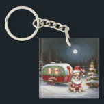 Porte-clefs Winter Chihuahua Caravan Christmas Adventure<br><div class="desc">Laissez-vous tenter par la magie d'une nuit d'hiver enneigée alors qu'une caravane glisse gracieusement à travers le paysage illuminé par la lune. La beauté sereine de la neige scintillante et l'éclat enchanteur de la lune créent une scène captivante, promettant une aventure de Noël inoubliable remplie de chaleur, de joie et...</div>