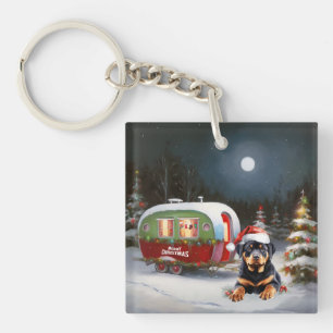 Porte-clefs Winter Rottweiler Caravan Christmas Adventure