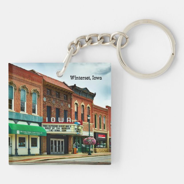 Porte-clefs Winterset, Iowa, Carré de ville (Dos)