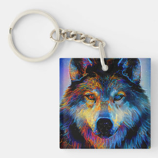 Porte-clefs Wolf de l'esprit mystique