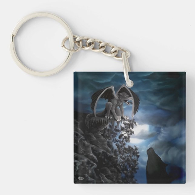 Porte-clefs Wolf Moon - Wolf avec Golem (Devant)