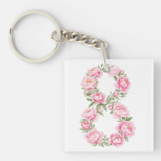 Porte-clefs Women’s Day Peony Flower for March 8
