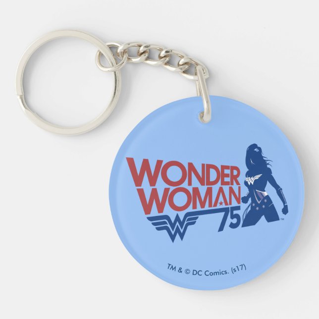 Porte-clefs Wonder Woman 75th Anniversary Red & Blue Logo (Devant)