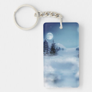 Porte-clefs Wonderland d'hiver de nuit